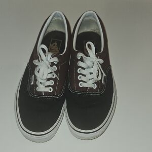 Vans Men's Black and Dark Brown Sneakers 9.5M